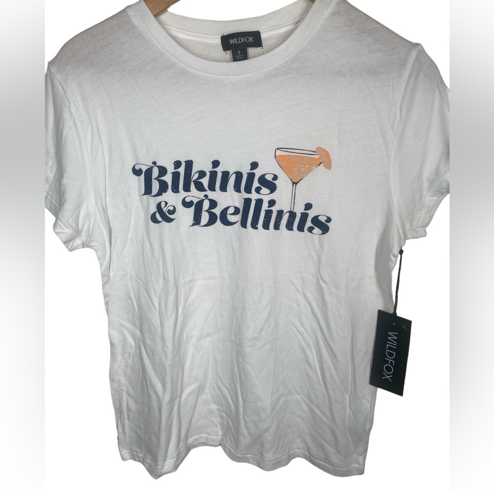 {NWT} WILDFOX Bellinis Please Tee White Small